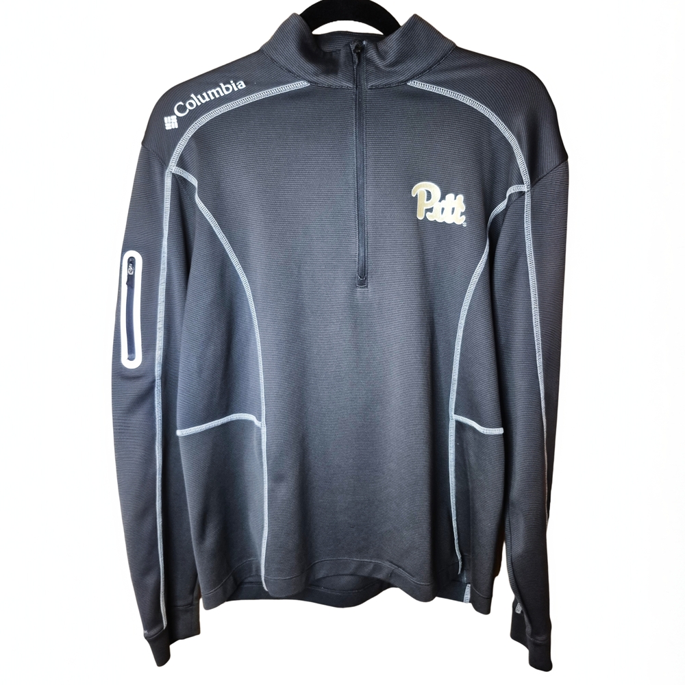 Columbia Golf Pitt Panthers 1/4 Zip Pullover Gray Men’s Medium Athletic